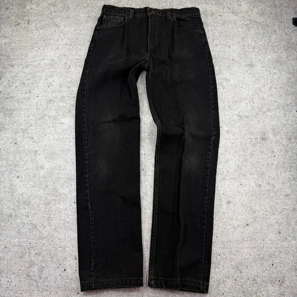 Vintage Made in USA Black Levis‎ 505 Straight Leg Jeans 1993 33x33 (36x34 Tag)